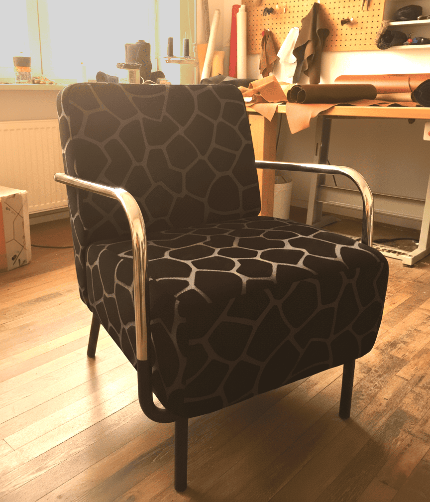 Sessel neu beziehen mit Muster